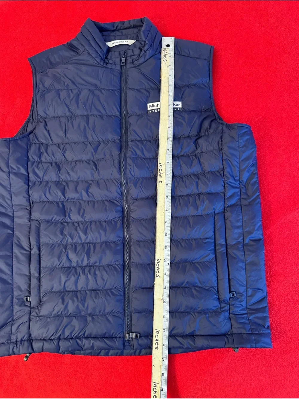 Peter Millar Crown Sport All Course Vest Quilted Blue Size M Company Logo EUC